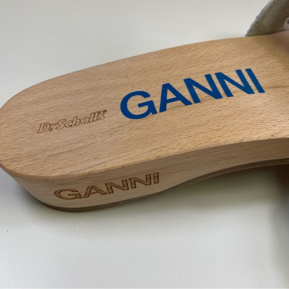 GANNI x Dr. Scholl’s Wooden Clog Sandals in Blue Iris Size 9 New in Box - Picture 10 of 14